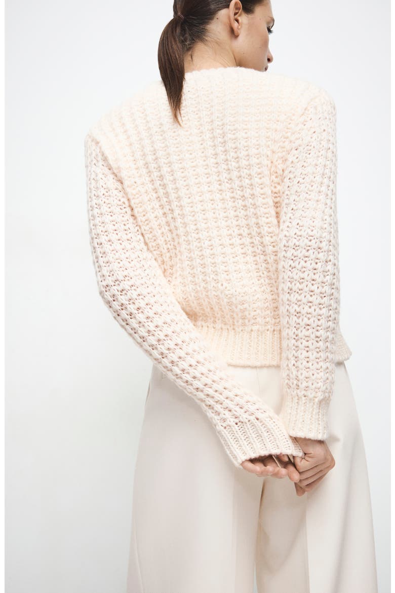 Openwork Knit Sweater, Alternate, color, ECRU