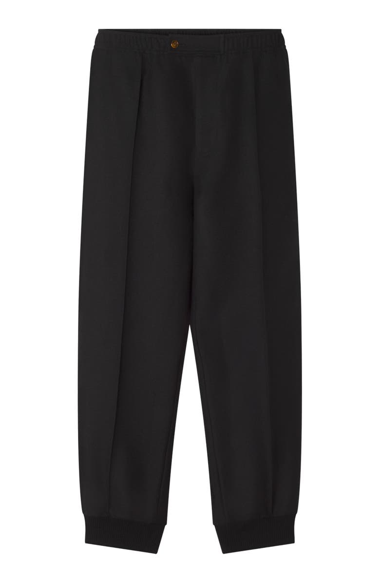 Lanvin Flannel Jogging Pants, Alternate, color, Black