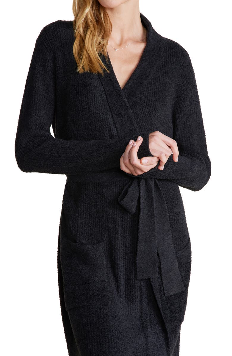 Barefoot Dreams<sup
®</sup
 CozyChic<sup
™</sup
 Lite<sup
®</sup
 Ribbed Robe, Alternate, color, Black