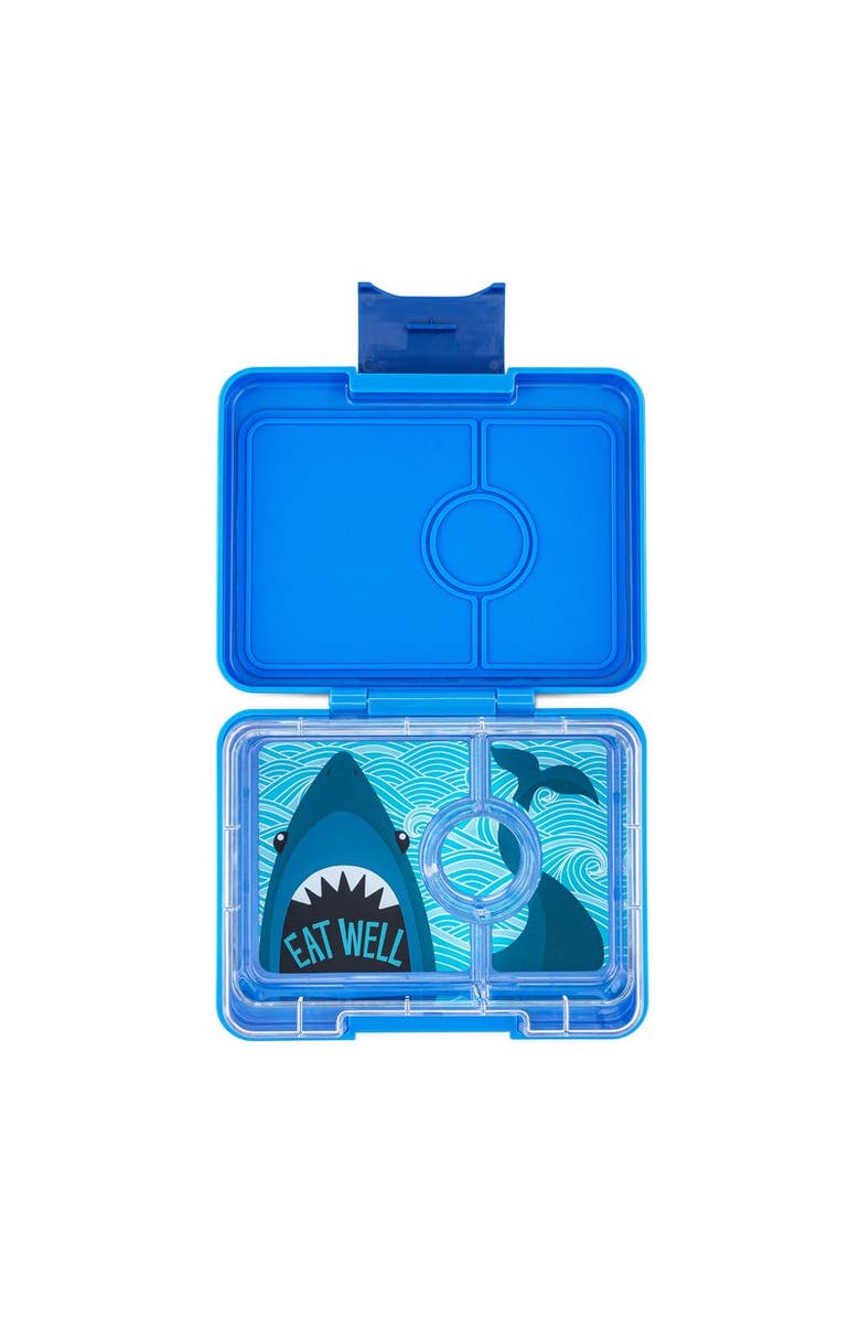 Yumbox Snack leakproof Bento Box, Main, color, Surf Blue With Shark Tray