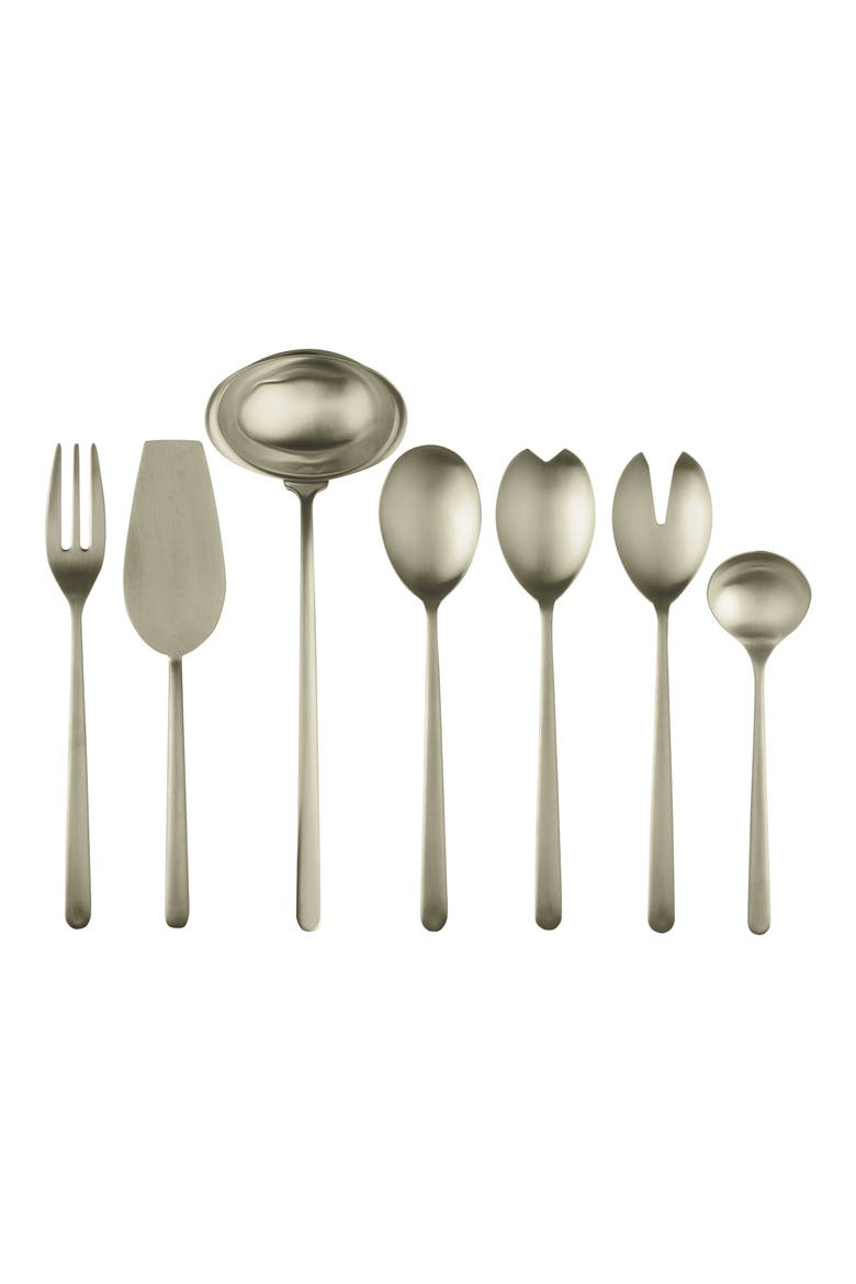 Linea Ice 7-Piece Place Serving Set, Main, color, CHAMPAGNE