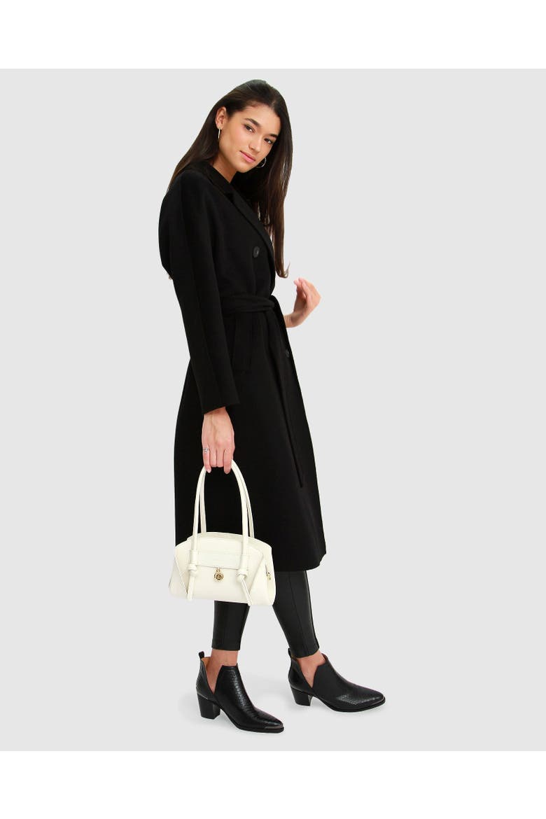 Boss Girl Double Breasted Lined Wool Coat, Alternate, color, Black