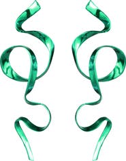 Sterling King Allegro Ribbon Drop Earrings