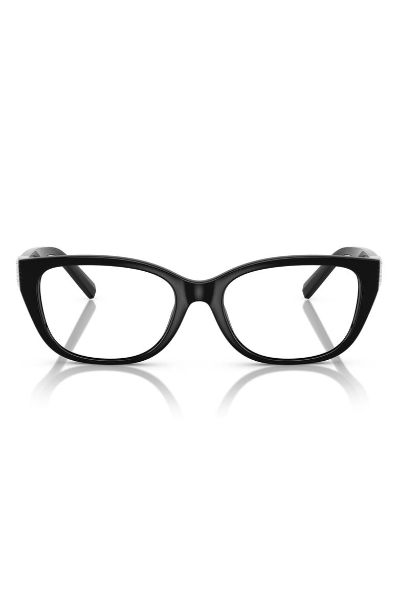 Tiffany & Co. 54mm Pillow Optical Glasses, Main, color, Black