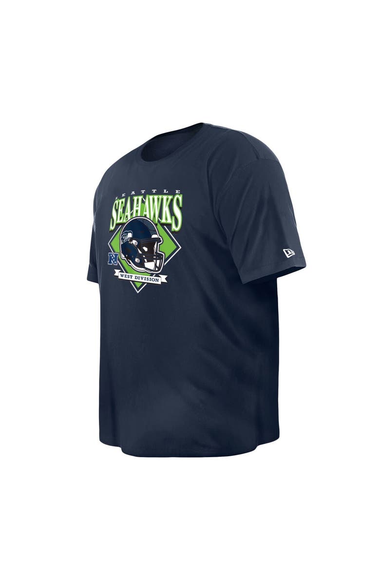New Era Men's New Era College Navy Seattle Seahawks Big & Tall Helmet T-Shirt, Alternate, color, Navy