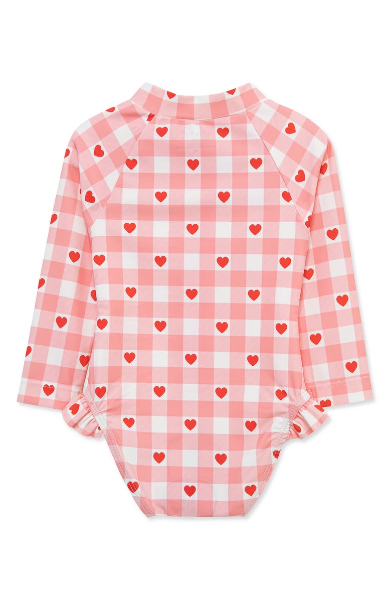 Little Me Heart One-Piece UPF 50+ Rashguard, Alternate, color, 