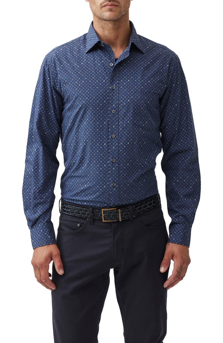 Rodd & Gunn Pinotage Original Fit Floral Medallion Button-Up Oxford Shirt, Main, color, 