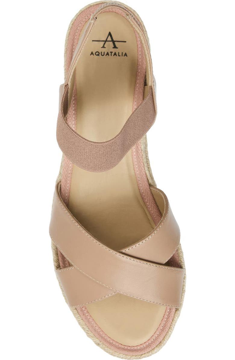 Aquatalia Almeria Weatherproof Slingback Espadrille Platform Wedge Sandal, Alternate, color,