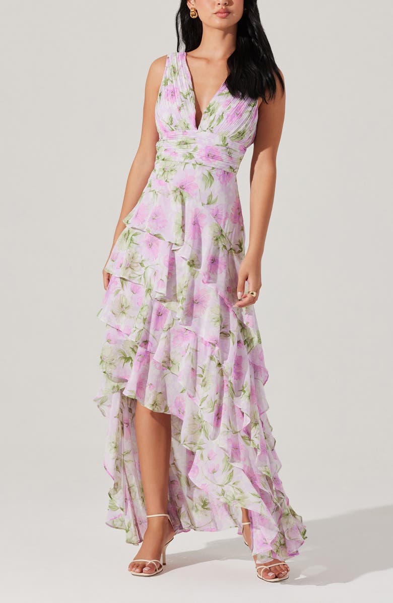 ASTR the Label Cytherea Floral High-Low Dress, Alternate, color, Lavender Floral
