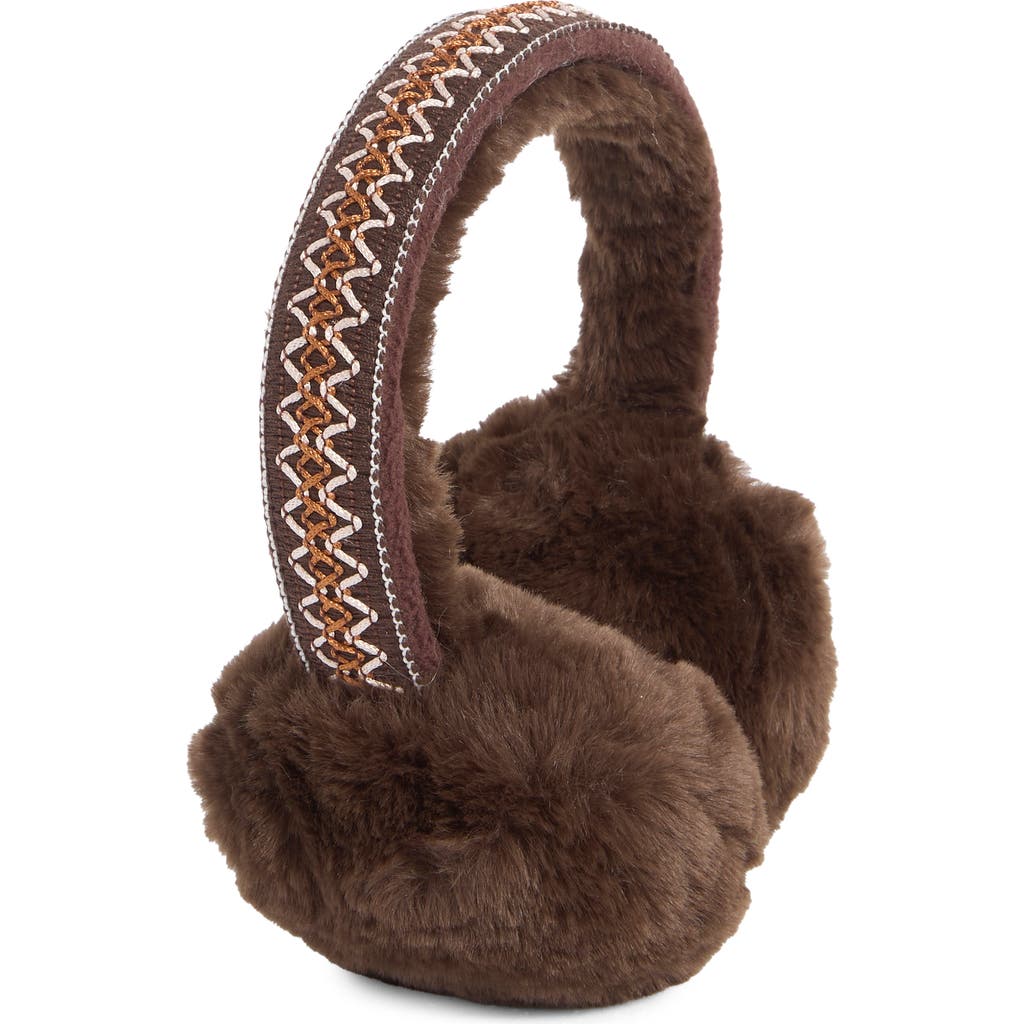 Bcbg Geo Faux Fur Earmuff In Brown