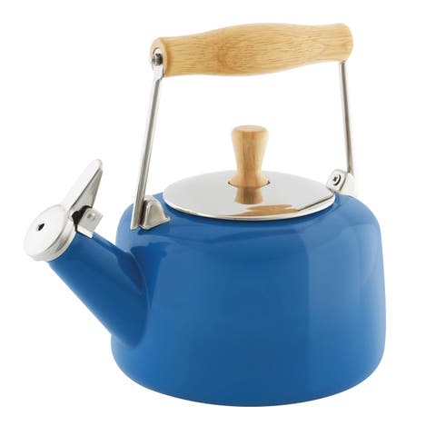 1.4-Quart Enamel-on-Steel Sven Teakettle, Mint Green