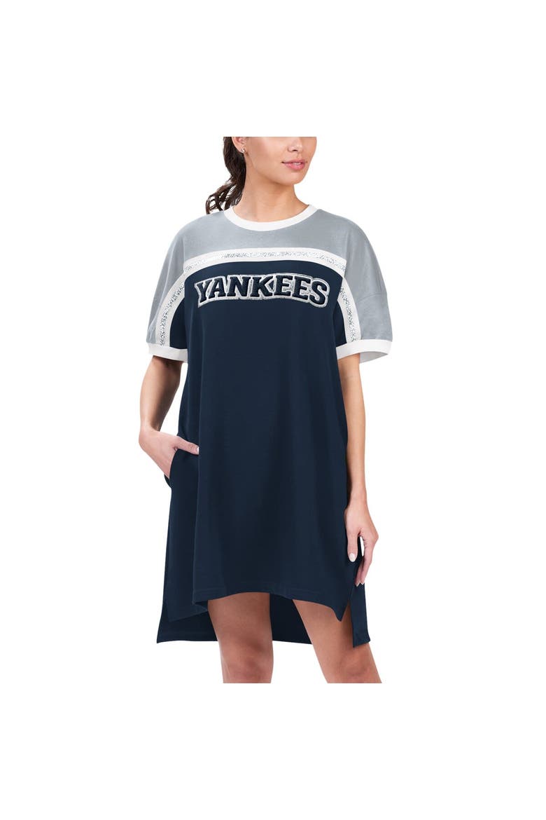 Women's G-III 4Her by Carl Banks Navy/Gray New York Yankees Circus Catch Sneaker Dress, Main, color, Navy