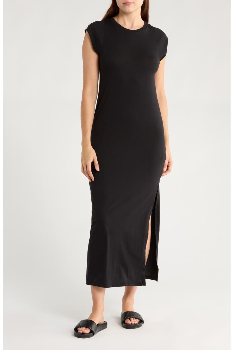 Le Muscle Cap Sleeve Maxi Dress, Main, color, NOIR