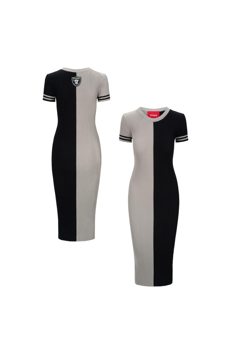 STAUD Women's STAUD  Silver/Black Las Vegas Raiders Colleen Dress, Main, color, Silver
