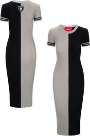 STAUD Women's STAUD Silver/Black Las Vegas Raiders Colleen Dress