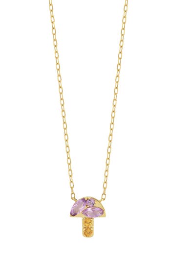 Bony Levy 14k Yellow Gold Amethyst & Citrine Mushroom Pendant Necklace In Gold