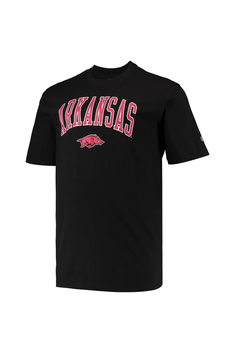 Men's Champion Black Arkansas Razorbacks Big & Tall Arch Over Wordmark T-Shirt, Alternate, color, Black