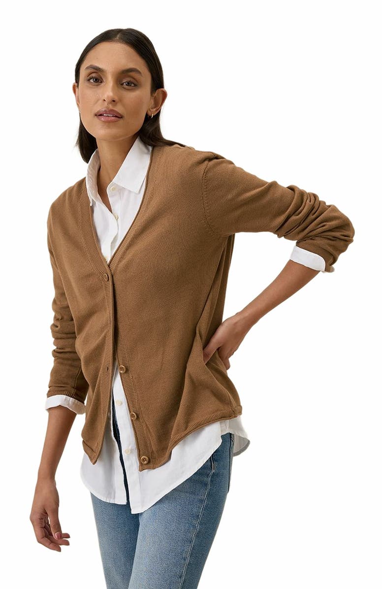 Pact Organic Cotton Classic Fine Knit V-Neck Cardigan, Alternate, color, 