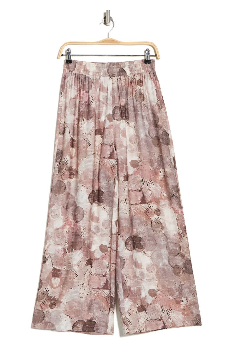 Abstract Print Pull-On Pants, Alternate, color, PINK