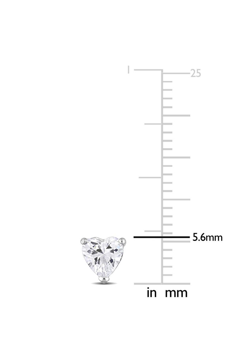 Julianna B. Cubic Zirconia Heart Stud Earrings, Alternate, color, Sterling Silver