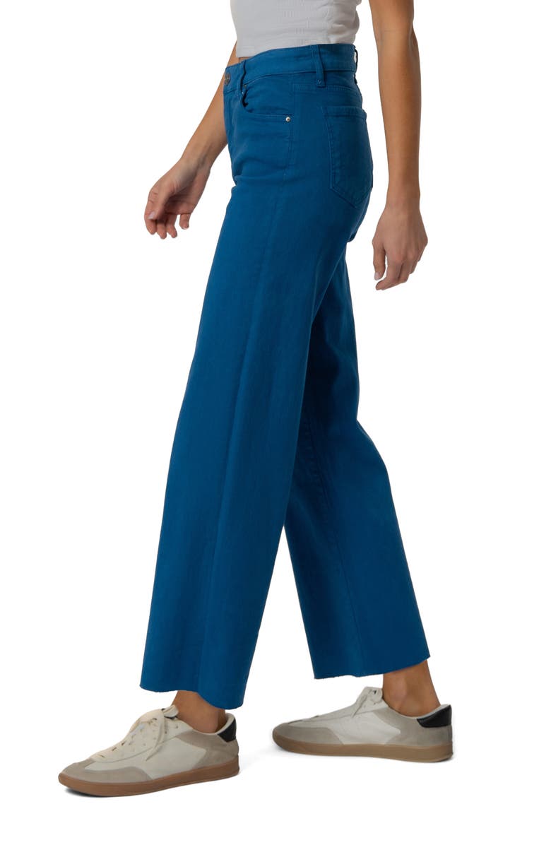 KUT from the Kloth Raw Hem High Waist Ankle Wide Leg Jeans, Alternate, color, Sapphire