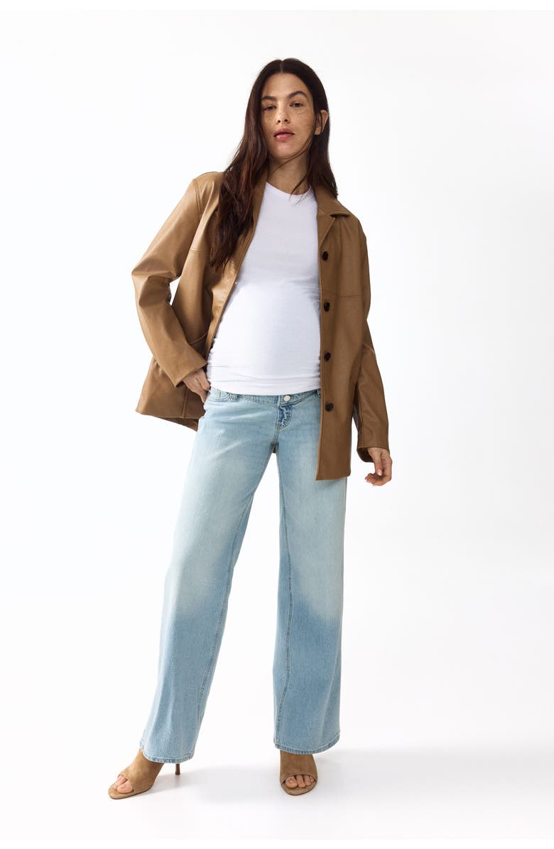 H&M Mama Wide Jeans, Alternate, color, Pale Denim Blue