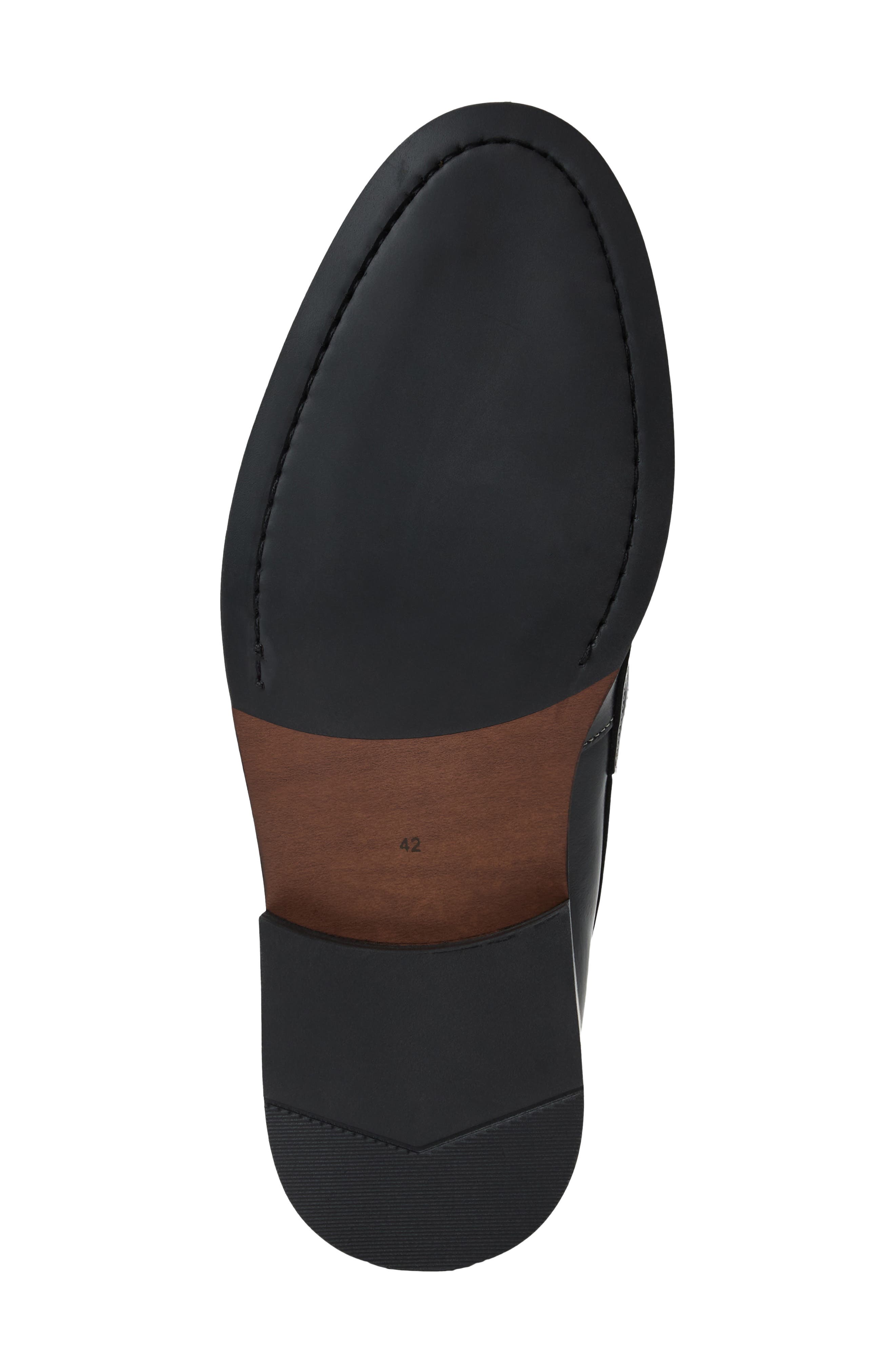Alex Leather Penny Loafer, Alternate, color, BLACK