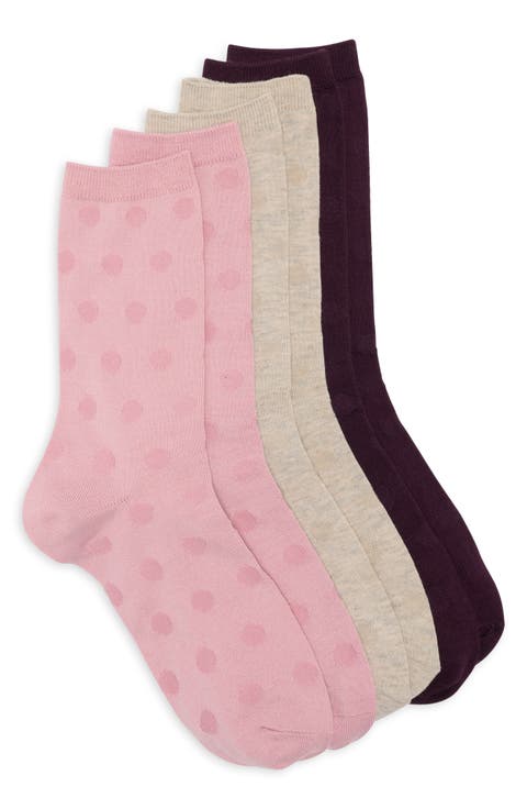 Assorted 3-Pack Dot Crew Socks