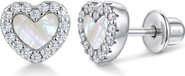 In Season Jewelry Cluster Heart Girl Earrings