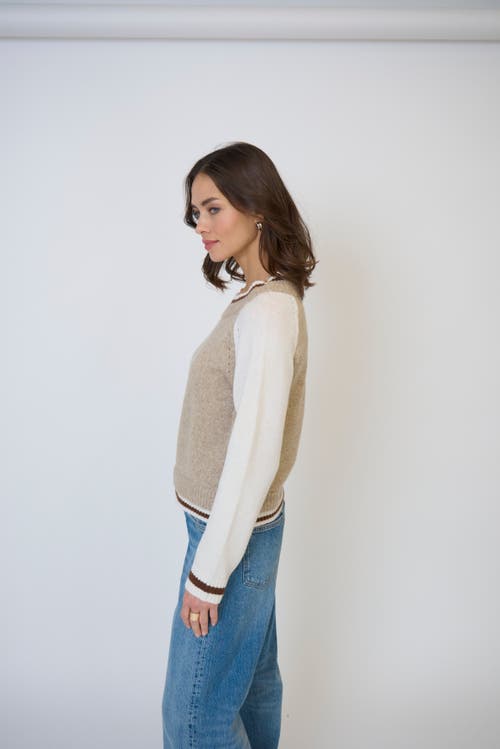 Central Park West Olivia Baseball Sweater In Animal Print