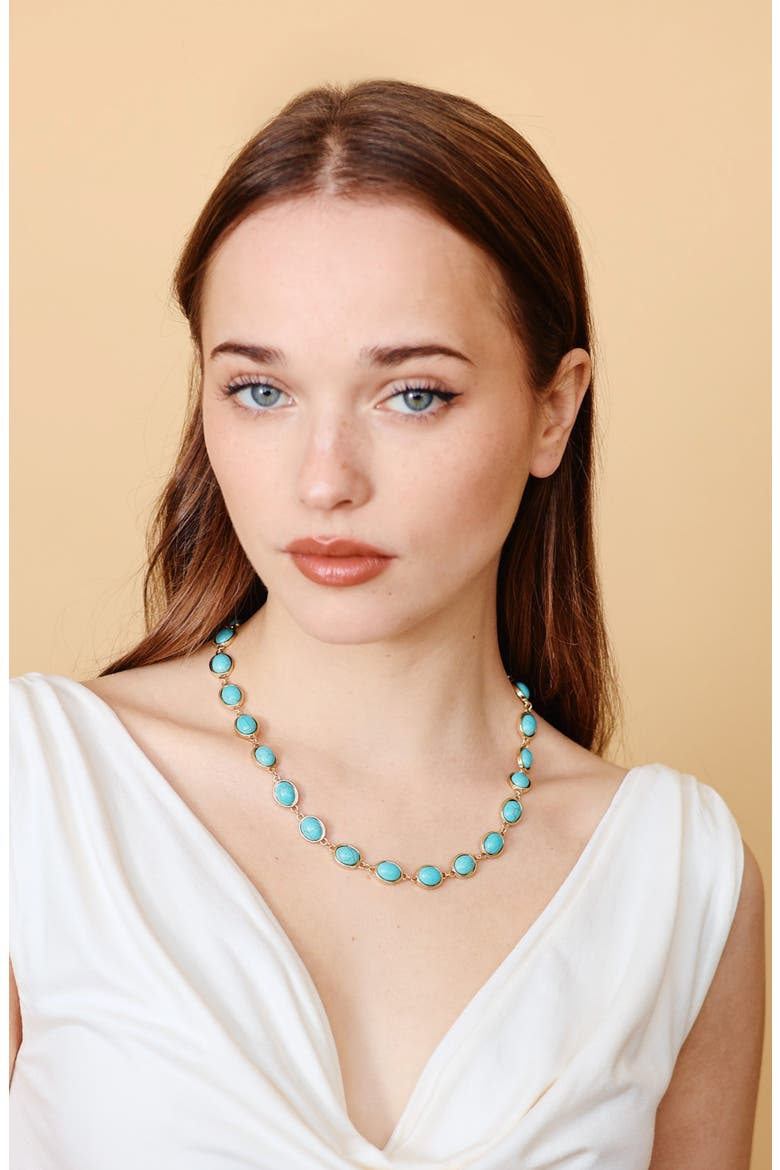 Bari Necklace, Alternate, color, GOLD/ TURQUOISE