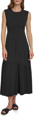 DKNY Gathered Sleeveless Tiered Maxi Dress