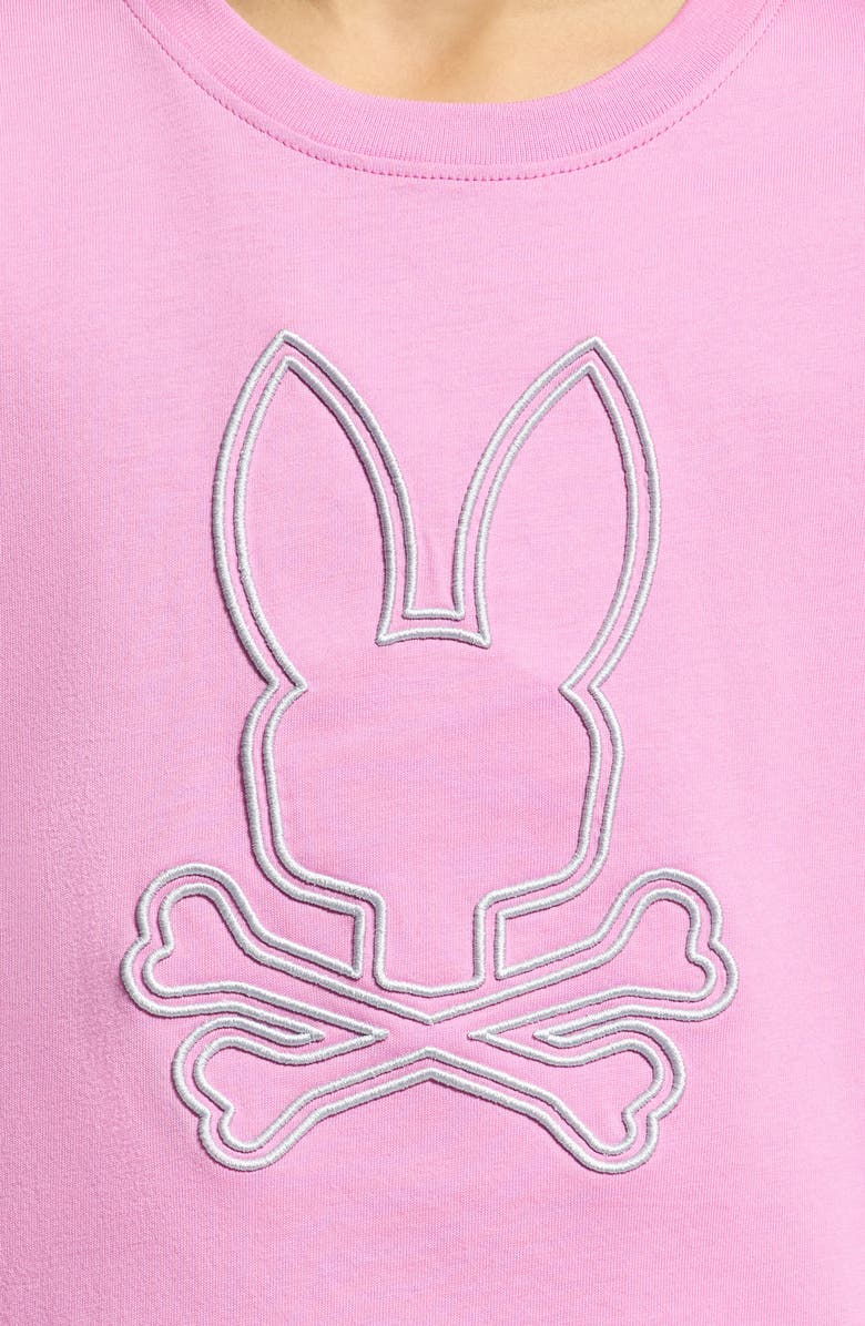 Psycho Bunny Kids' Durango Embroidered Cotton Graphic T-Shirt, Alternate, color, Opera Mauve