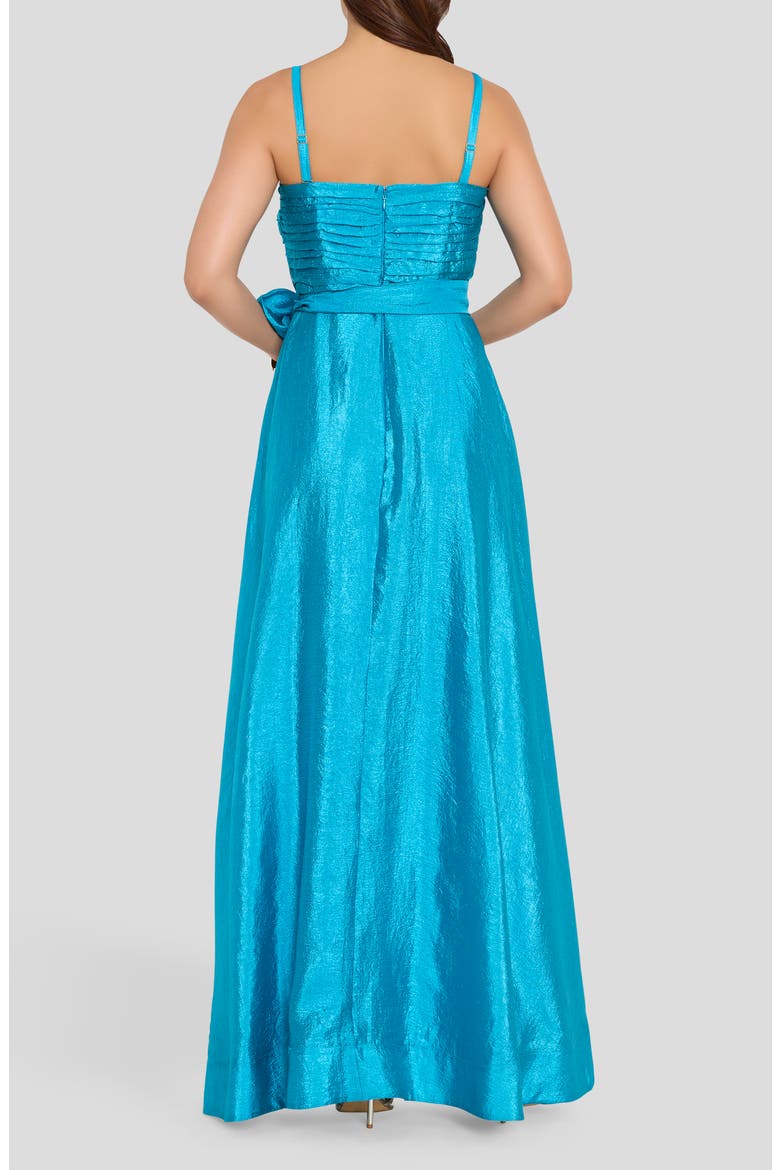 Ruched Metallic Sleeveless Gown, Alternate, color, BLUE JEWEL