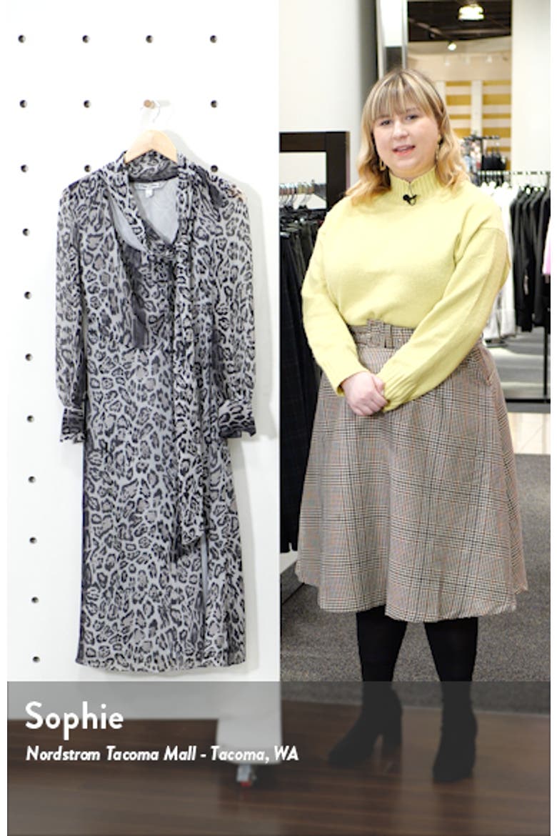 Tommy x Zendaya Leopard Tie Neck Long Sleeve Midi Dress (Nordstrom Exclusive) video