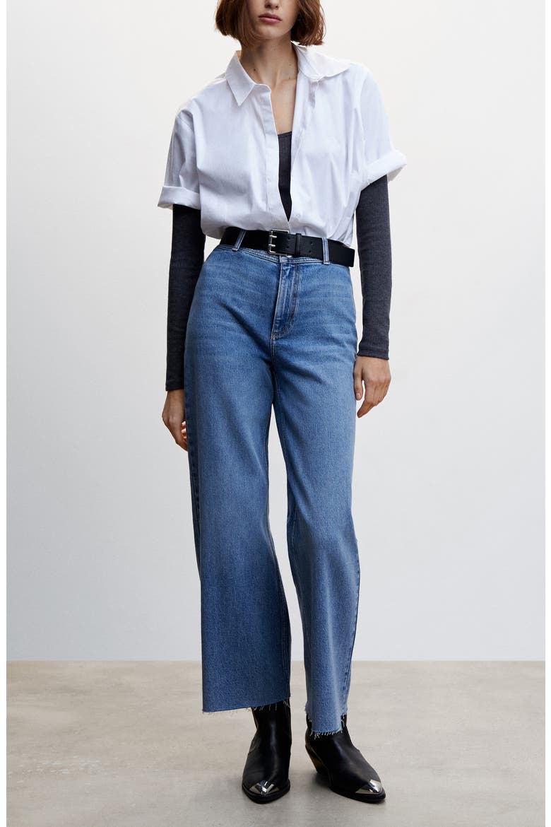 High Waist Culotte Jeans, Alternate, color, MEDIUM BLUE