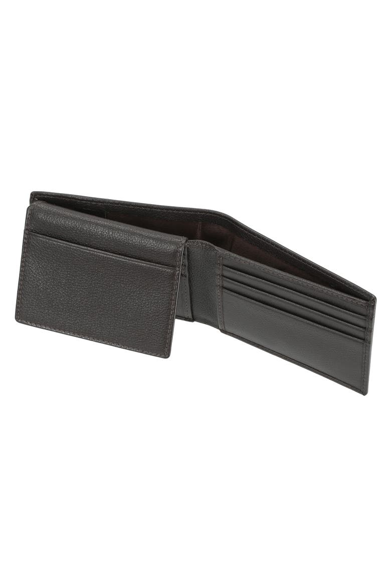 Textured Leather Bifold Passcase Wallet, Alternate, color, BROWN