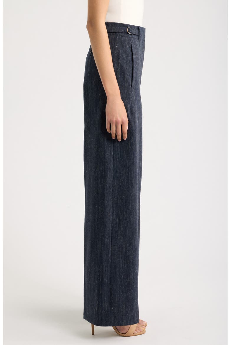 Tamilly Virgin Wool and Linen Blend Wide Leg Trousers, Alternate, color, SKY CAPTAIN MELANGE