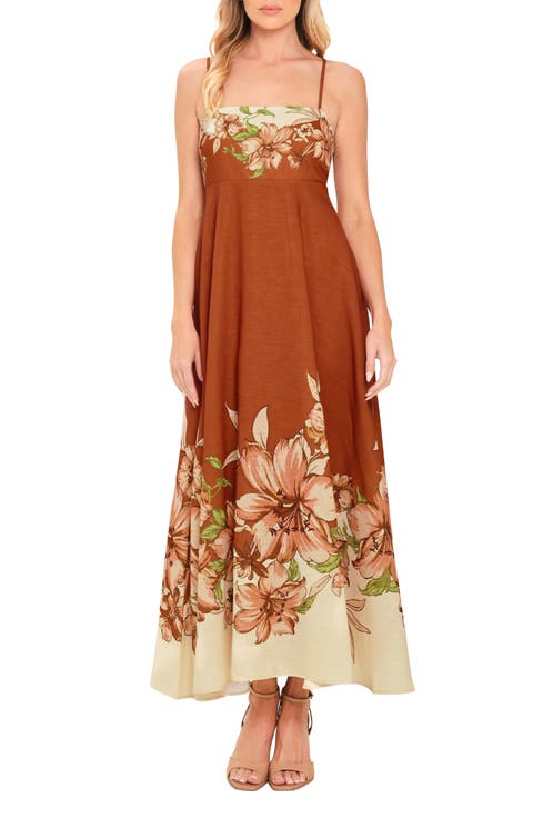 Floral Print Sleeveless Maxi Dress