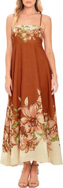 FLYING TOMATO Floral Print Sleeveless Maxi Dress