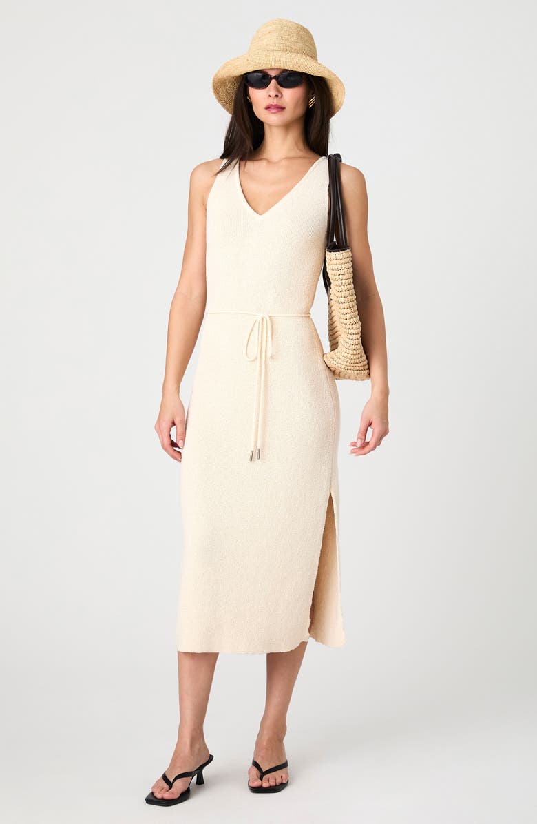French Connection Terry Cloth Midi Dress, Alternate, color, Ecru