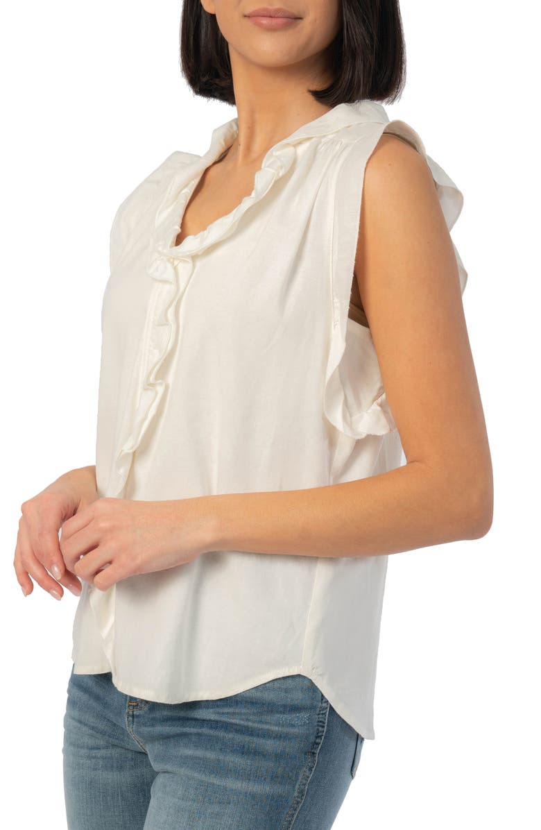 KUT from the Kloth Kennedy Ruffle Linen Blend Blouse, Alternate, color, 