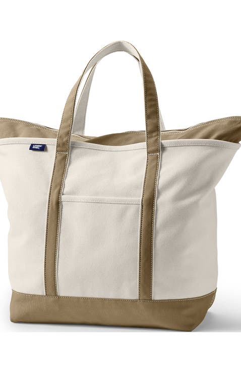 Zip Top Canvas Tote Bag