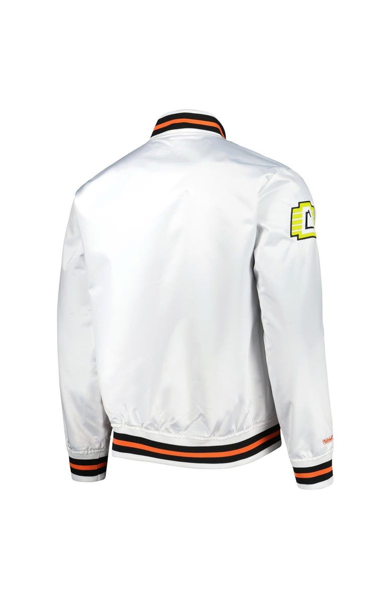 Mitchell & Ness Men's Mitchell & Ness  White San Jose Earthquakes City Full-Snap Satin Jacket, Alternate, color, 