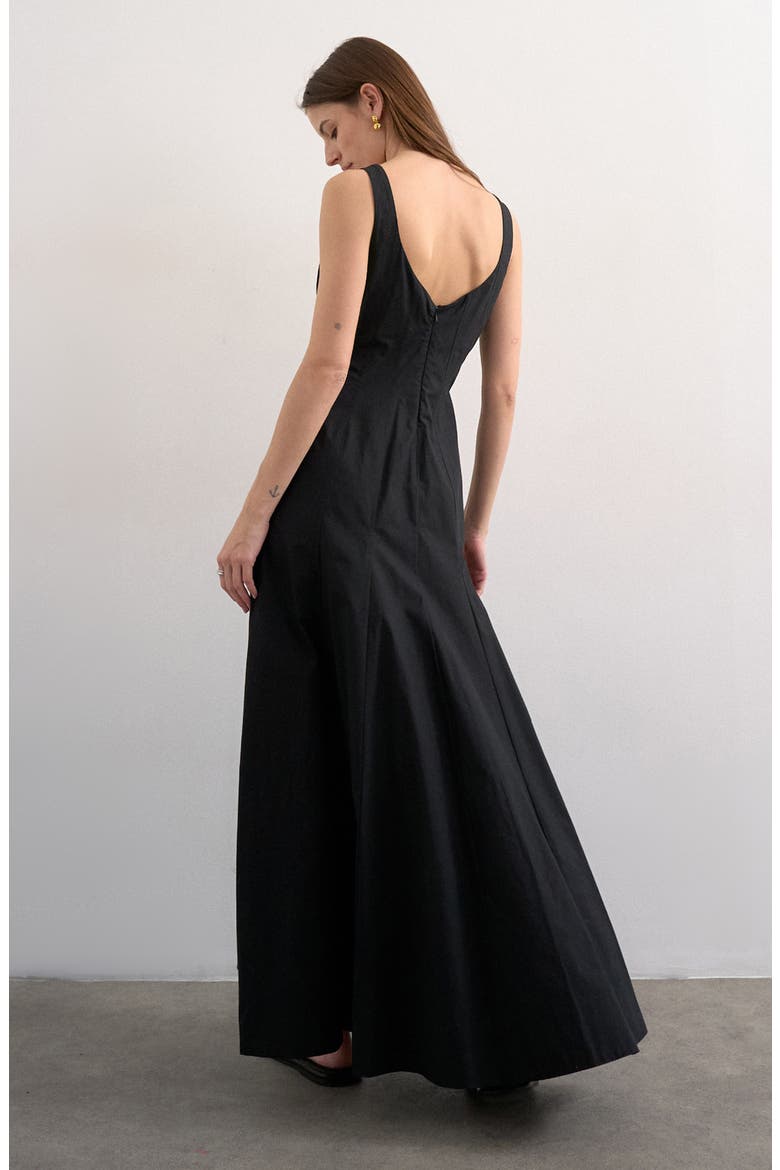 Drop Hem Cotton Maxi Sundress, Alternate, color, BLACK