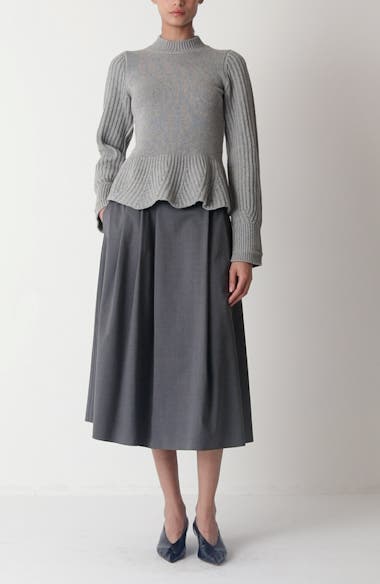 Maria McManus Recycled Cashmere & Organic Cotton Peplum Sweater