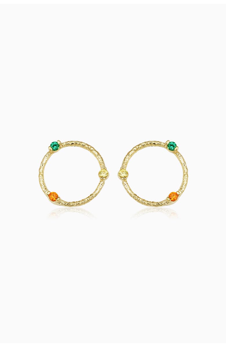 Oradina 14K Yellow Gold Multistone Circus Studs, Alternate, color, Yellow Gold