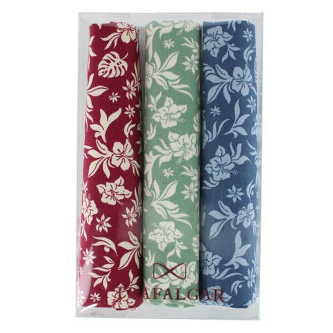 Oleander Floral and Vine Patterned Handkerchiefs (Pack of 3)