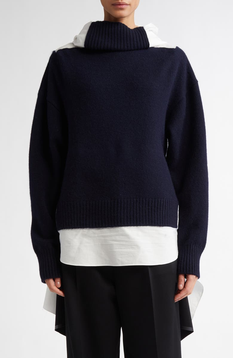 Undercover Alpaca & Wool Sweater with Cotton Poplin Shirt Combo, Main, color,