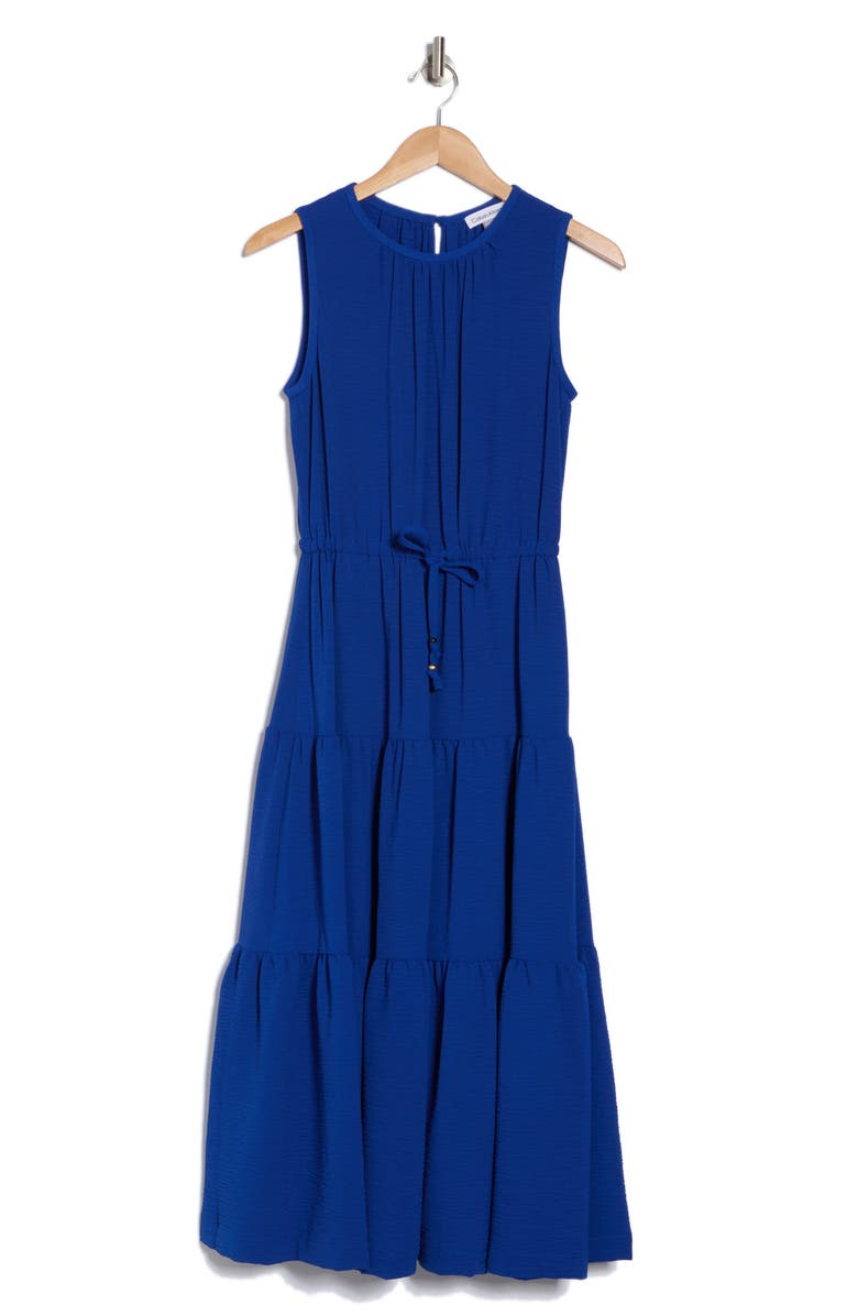 Calvin Klein Sleeveless Tiered A-Line Midi Dress, Alternate, color, Ultramarine
